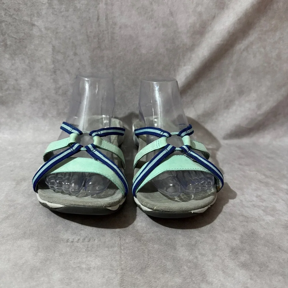 Merrell Strappy Sandals Womens 6 Mint Green Blue Good Outdoor Sporty Slide